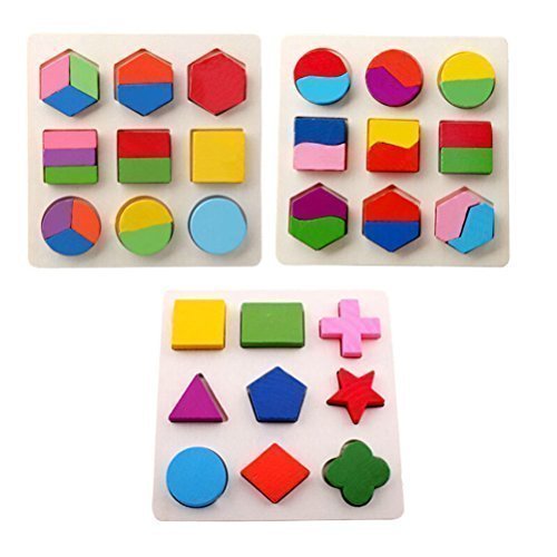 kimurea select (キムレアセレクト) モンテッソーリ 知育玩具 積み木 型はめ パズル 幼児 木製 パズル 3種類 セット 積み木 おもちゃ,積み木,いつから,おすすめ