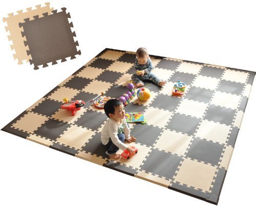 エムール EVAマット 81枚セット 225×225cm 約4.5畳 ミックスブラウン,赤ちゃん,ジョイントマット,