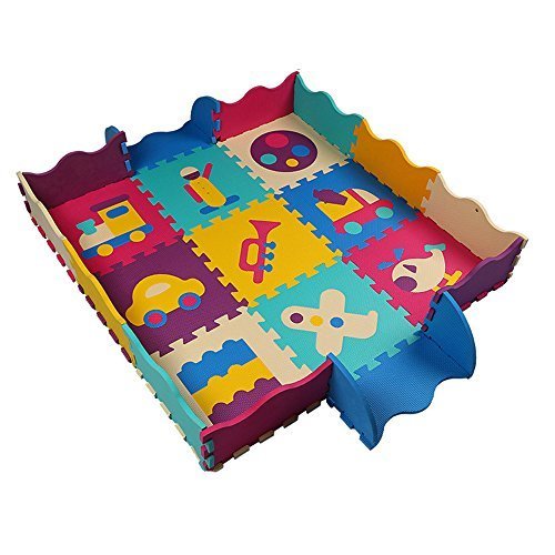 LINSAM パズルマット ジョイントラグ ジョイントカーペット ジョイントマット キッズスペース プレイマット 防音 カーペット 転倒防止 断熱 騒音 保護 子供部屋 ごろ寝マット 子供部屋 託児所 保育園 幼稚園 保育所 乗り物,赤ちゃん,ジョイントマット,