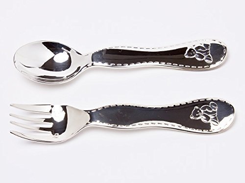 クリストフル　シルバー　ベビースプーン＆フォーク　CHARLIE BEAR　spoon-22,出産祝い,銀のスプーン,