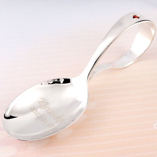 ベビースプーン シルバー エメラルド 5月 誕生石 刻印 文字入れ（オプション） 出産祝い プレゼント シルバー925,出産祝い,銀のスプーン,