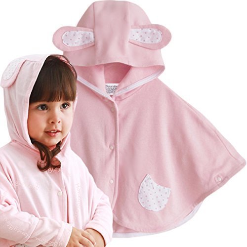 (ハニーブロッサム) HONEY BLOSSOM ベビー 春夏 ポンチョ カーディガン 紫外線 防止 日よけ 空調対策 海 プール 可愛い 羽織り 夏服 男の子 女の子 赤ちゃん ケープ マント 出産祝い (ピンク),出産祝い,ベビー服,女の子