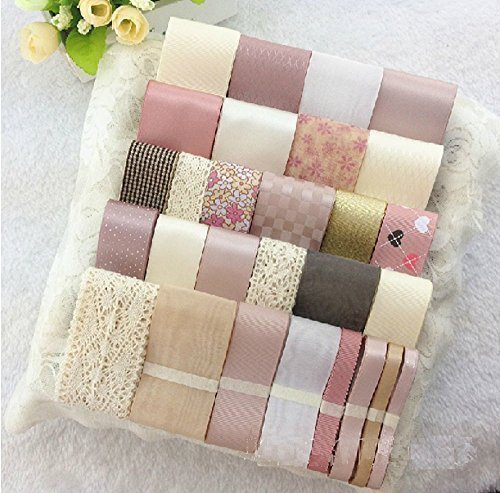 【ノーブランド品】 種類 豊富！ リボン いろいろ セット 手芸 雑貨 ハンドメイド ラッピング プレゼント 等 (ピンク ベージュ 系),マタニティ,ロゼット,