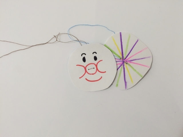 ブンブンゴマ 作成例,牛乳パック,手作り,おもちゃ