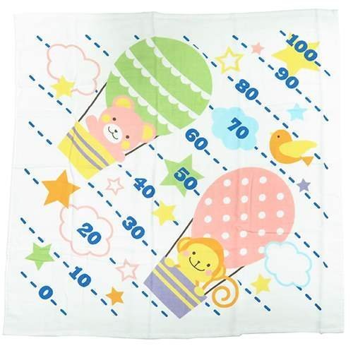 どうぶつと気球[ベビーバスタオル]身長計付き湯上げガーゼタオル 丸眞 赤ちゃん用 出産祝い グッズ 通販,出産祝い,ガーゼタオル,