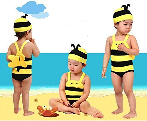 Beach Baby ミツバチ水着　スイムキャップセット　ベビー水着 (2:70-80),ベビー水着,男の子,おすすめ