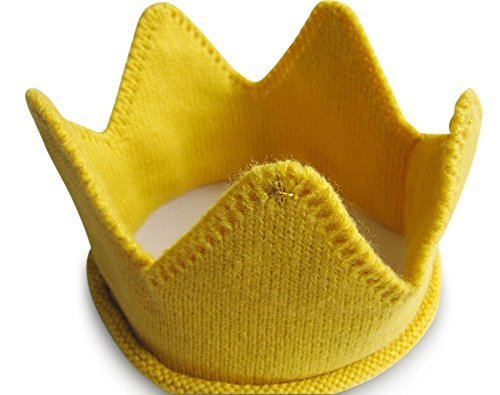 (ロータスライフ)LOTUS LIFE 王冠 ベビー用 ニット 1歳 誕生日 記念日 100日 お食い初め など イベント 写真撮影に (イエロー),ベビー,ヘッドアクセ,