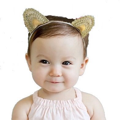 macaroni（マカロニ）ベビー用ネコ耳ヘアバンド　誕生日、記念日、ベビーアートに,ベビー,ヘッドアクセ,