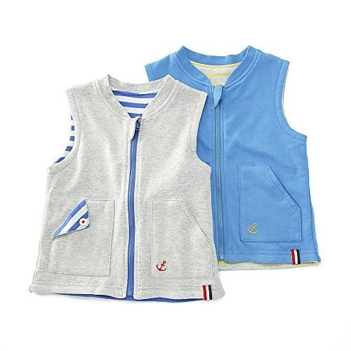 【アウトレット】La Chiave リバーシブルベスト(80～130cm)キムラタンの子供服 ブルー 110 (53275x53475-151a),キッズ,ベスト,