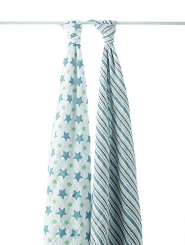 aden + anais (エイデンアンドアネイ) 【日本正規品】 モスリンコットン おくるみ 2枚セット prince charming swaddle 2 pack-4022,出産祝い,プレゼント,ランキング