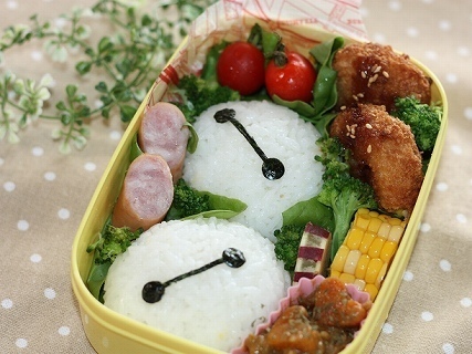 ベイマックスのツムツム風弁当,簡単,キャラ弁,ベイマックス