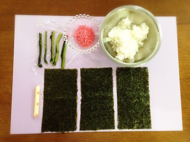 巻き寿司の材料,飾り,巻き寿司,巻き方