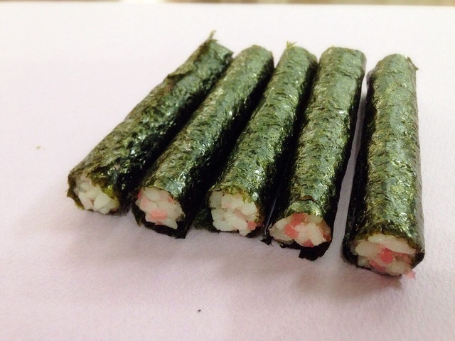 細巻き5本,飾り,巻き寿司,巻き方