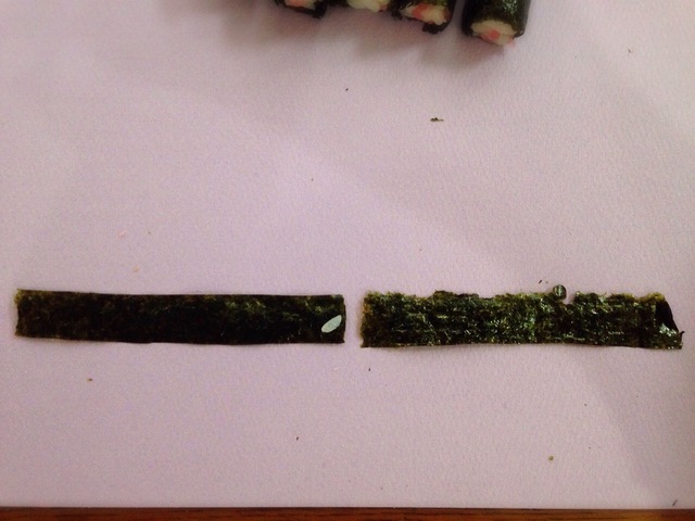 海苔で帯を作る,飾り,巻き寿司,巻き方