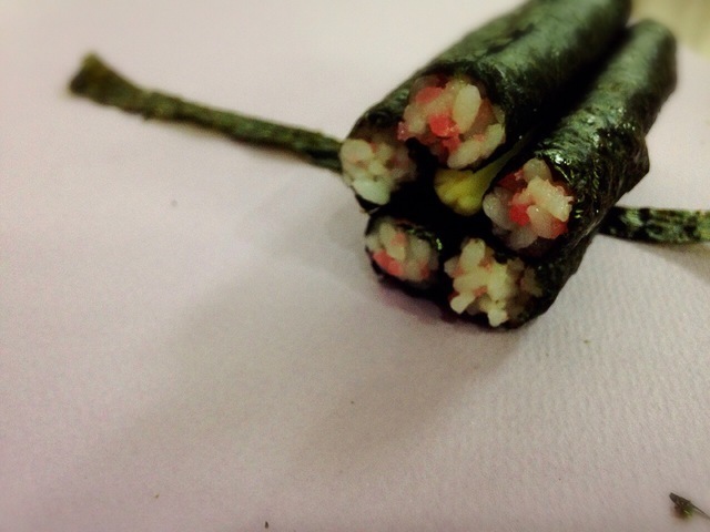 花を成形,飾り,巻き寿司,巻き方