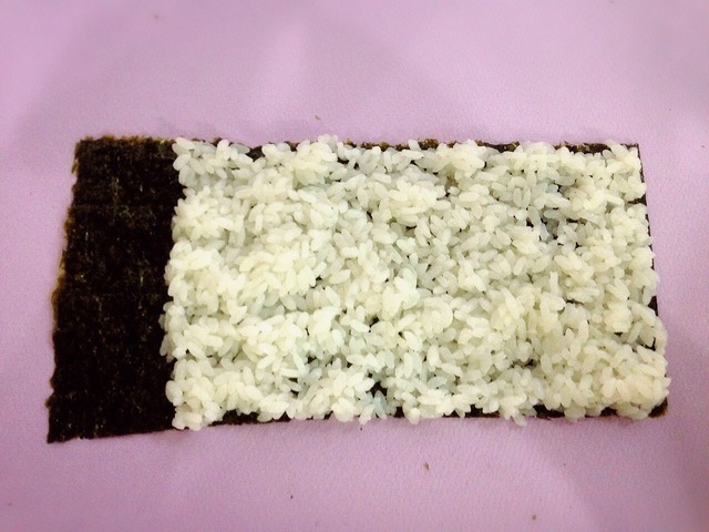 白ごはんを広げる,飾り,巻き寿司,巻き方