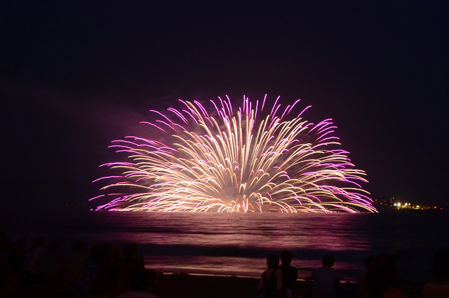 鎌倉花火大会の水中花火,花火,関東,