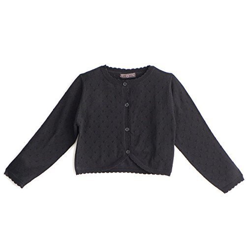 (キャサリンコテージ) Catherine Cottage子供服 フォーマル 入学式 女の子小花模様の長袖ニットボレロカーディガン サイズ110　BLK　ボレロ・カーディガン,キッズ,ボレロ,