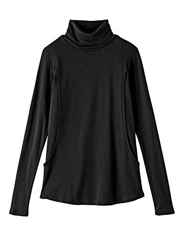 Angeliebe エンジェリーベ 授乳 口 付 やわらか フライス タートル ネック T シャツ S ～ M ブラック,授乳口付きトップス,選び方,おすすめ