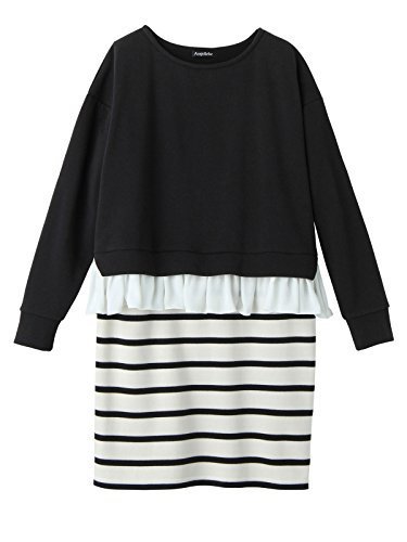 Angeliebe エンジェリーベ 授乳 口 付 裏 起毛 ドッキング ワンピース S ～ M ブラック,授乳口付きトップス,選び方,おすすめ