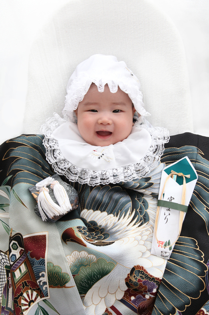 おかけを着ている男の子,愛知県,神社,お宮参り
