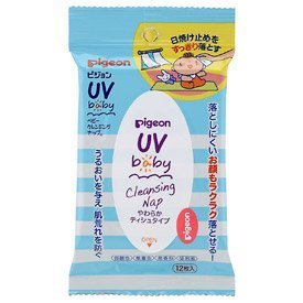 ピジョン　ベビークレンジングナップ　12枚入り（日焼け止め落とし）,子供用,日焼け止め,