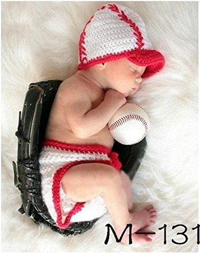 ベビー　コスチューム 寝相アート ハロウィン 野球 ユニフォーム ベースボール ベビー服 記念撮影 毛糸 ハンドメイド コスチューム ディズニー 写真撮影用 赤ちゃん 衣装 誕生記念 赤ちゃん服 仮装 ベビーニット帽　コスプレ 着ぐるみ 出産祝い,出産祝い,男の子,