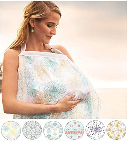 El Viento ムレない 授乳ケープ 汗っかきの赤ちゃんに優しい 綿100%　ガーゼ 生地 ワイヤー入り 収納袋付き (ガーデン),授乳ケープ,おすすめ,
