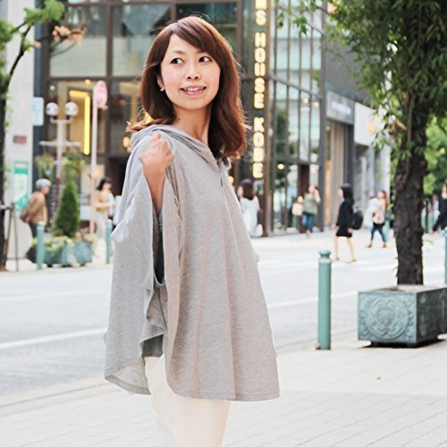 DORACOフードつき 授乳ケープ ☆リニューアル巾着付き☆ 助産師が提案 360度安心のポンチョ型授乳ケープ (グレー),授乳ケープ,おすすめ,