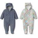 GAP ギャップ 足つき カバーオール ベビー 子供服 男の子 女の子 3-12ヶ月 防寒キルト 青 花柄 60 70 80 90,服,