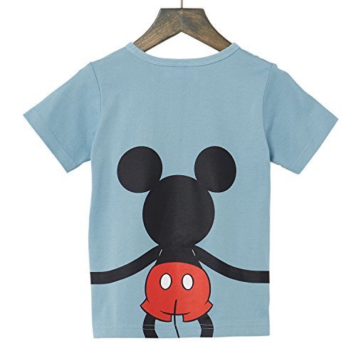 【Disney】ディズニー つながるプリントＴシャツ（キッズ） ミッキーマウス（ブルー） 120,服,