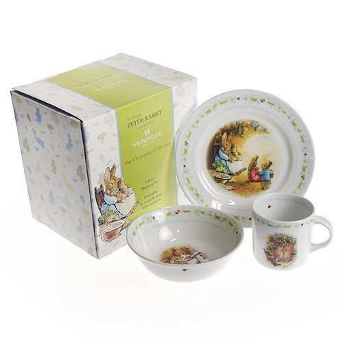 【送料無料祭】ウェッジウッド (WEDGWOOD) ピーターラビット クリスニング 3P セット,出産,祝い,食器