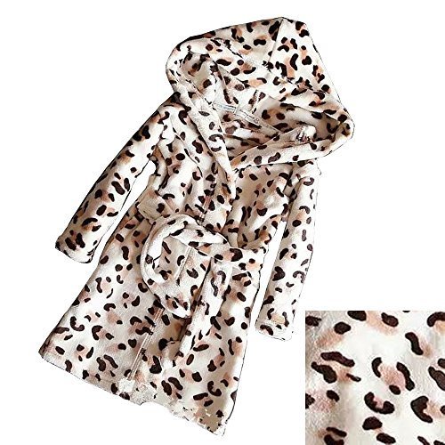 (マーシェル) Marshel バスローブ 子供 キッズ もこもこ フランネル ヒョウ柄 140cm,バスローブ,子供,