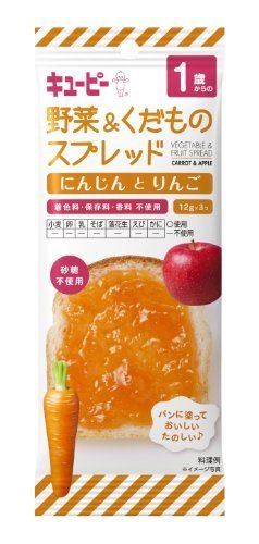 キユーピー 1歳からの野菜&くだものスプレッド にんじんとりんご 12g3個×20個,離乳食,レトルト,