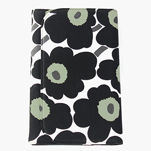 【鶴三工房】 ギフトBOX付 ジャバラ式 母子手帳ケース マルチケース marimekkoの生地使用 ブラック,母子手帳ケース,ジャバラ,