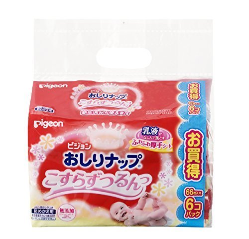 ピジョン おしりナップ こすらずつるんっ (乳液タイプ) 詰替用 66枚入×6個パック,おしりふき,おすすめ,