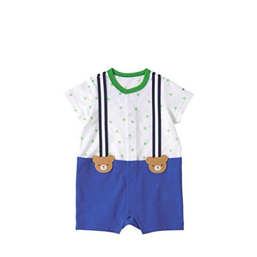 ミキハウス (MIKIHOUSE) ショートオール 42-1302-785 60cm 青,ロンパース,