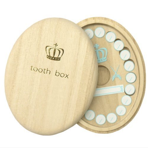 乳歯ケースプレミアム【高級桐天然木使用】／抜けた年月日・お名前記入用アクリル板付 (王冠),乳歯,保存,ケース