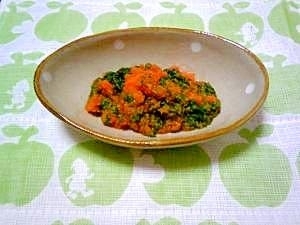 <離乳食初期>ほうれん草のにんじんあえ,離乳食,にんじん,