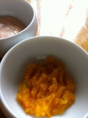 離乳食☆初期 カボチャと人参のトロトロ煮,離乳食,にんじん,