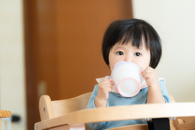 お茶をのむ赤ちゃん,ほうじ茶カフェイン,