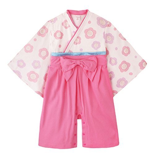 NEWSTORY ベビー 袴 ロンパース お食い初め 衣装 初節句 女の子 着物 (07. ピンク・70cm),初節句,
