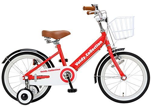 voldy（ボルディ） チビボルディー 子供用自転車 16インチ 18インチ 三輪車 【泥除け付き カゴ付き こま付き】 男の子 女の子 VO-18KB (レッド, 18),小学校,入学祝い,プレゼント
