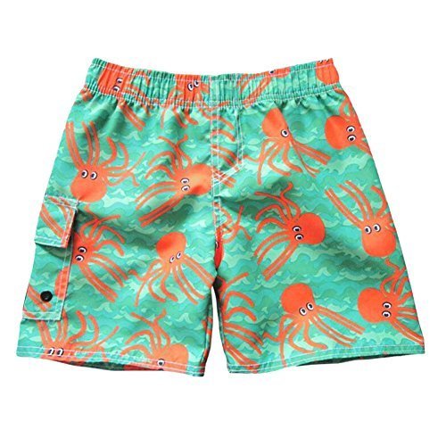 キッズ サーフパンツ 男の子 水着 ボーイズ パンツ ビーチ ショーツ ポケット 透気急速乾燥 夏 幼稚園 2-8 歳 (Small 4 歳, 緑),赤ちゃん,水着,