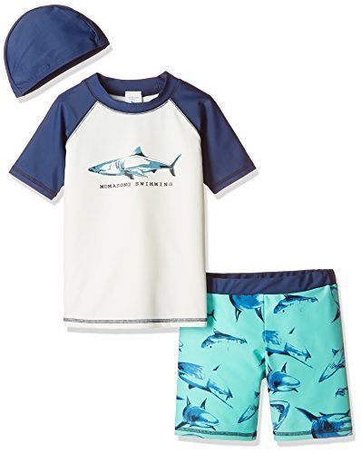 WOLFTEETH キッズ 水着 男の子 ラッシュガード 上下セット 帽子 三点セット プール用　水遊び　4083,赤ちゃん,水着,