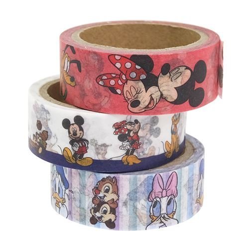 ミッキー＆フレンズ[マスキングテープ]和紙デコテープ3巻セット/フェイスアップ ディズニー,スマホケース,手作り,