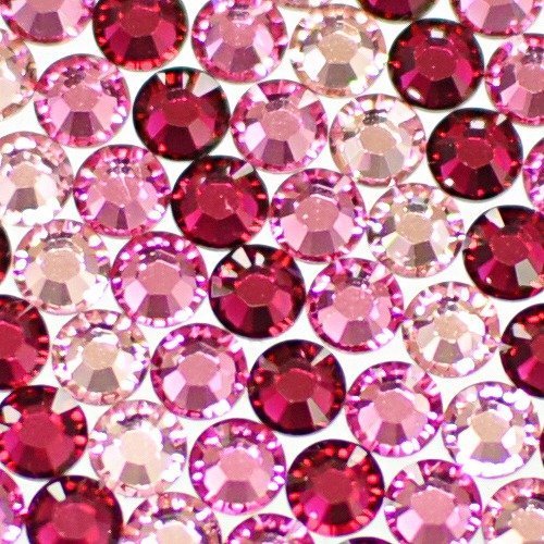 スワロフスキー ラインストーン お試しグラデーションカラーセット！【ピンクセット】ネイル デコに便利な３色ミックスss20(計計30粒)「ライトローズ」「ローズ」「ルビー」各10粒,スマホケース,手作り,