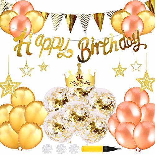 誕生日 飾り付け セット バルーン 風船 ゴールド HAPPY BIRTHDAY 装飾 バースデー ガーランド バースデー パーティー 男女の子,1歳誕生日,