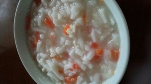 【離乳食中期】ささみと大根と人参のクリームうどん,離乳食,ホワイトソース,