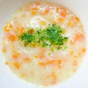 離乳食中期 3種の野菜と青海苔入りクリームスープ,離乳食,ホワイトソース,